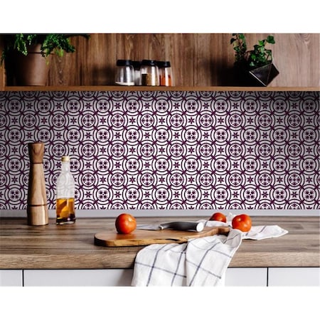 Gfancy Fixtures 5 x 5 in. Merlot Lisa Violet Removable Peel & Stick Tiles GF2627590